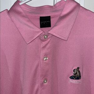 Dunning Pink Oakmont Country Club Squirrel Mens polo golf shirt L Tall Long